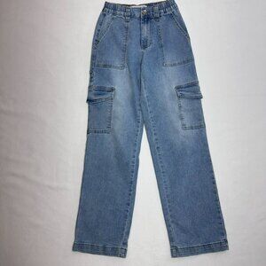 Gogo Jeans Skater Jean Collection Size 00/23 Light Wash Y2K Wide Leg Cargo Style